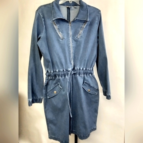 Soho NY & Co Jean Dress Long Sleeve Size M - Picture 2 of 9